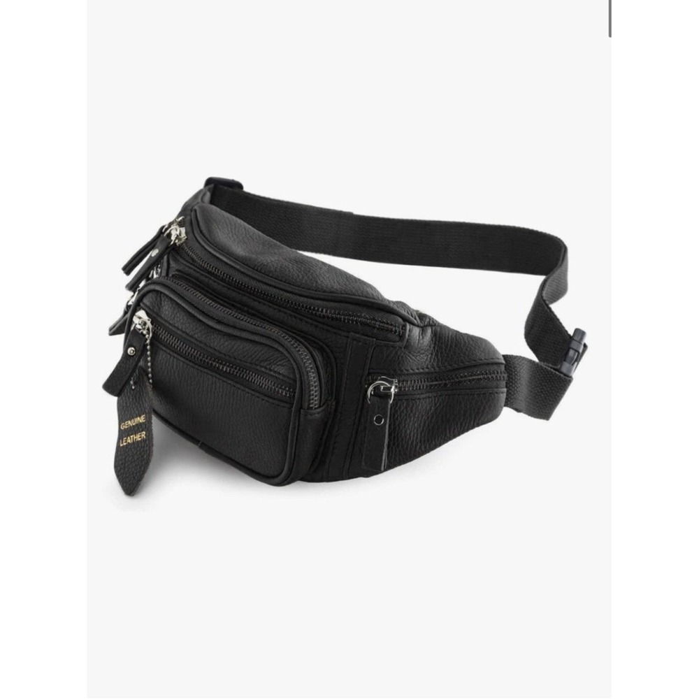 Fanny pack waist bag multifunctional genuine leather